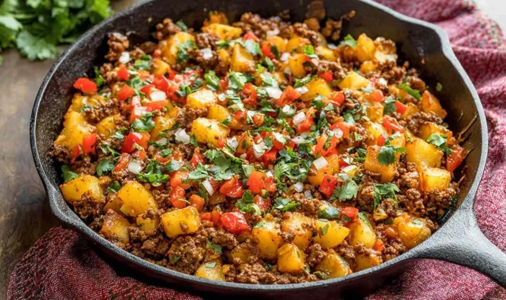 Mexican Ground Beef and Potato Skillet - One Pan Wonder in 35 Minutes