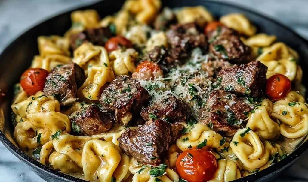 One-Pan Cowboy Butter Tortellini Steak Bites