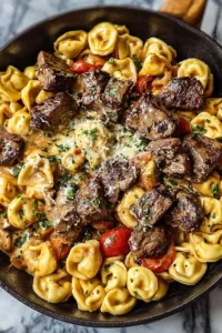 One-Pan Cowboy Butter Tortellini Steak Bites