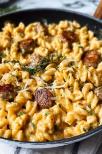 One-Pan White Cheddar Ranch Sausage Pasta
