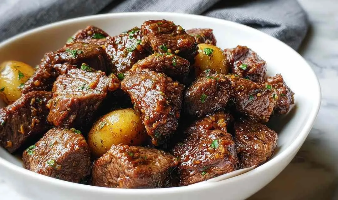 Slow Cooker Garlic Beef Potatoes