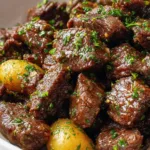 Slow Cooker Garlic Beef Potatoes