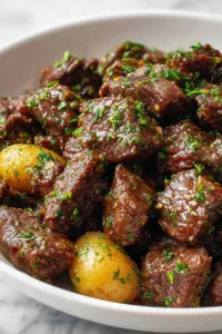Slow Cooker Garlic Beef Potatoes