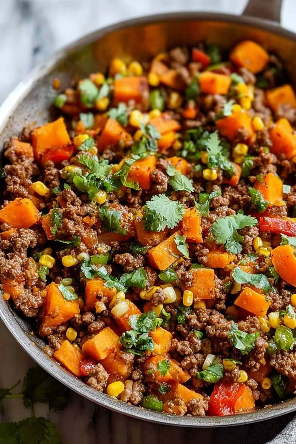 Southwest ground beef sweet potato skillet