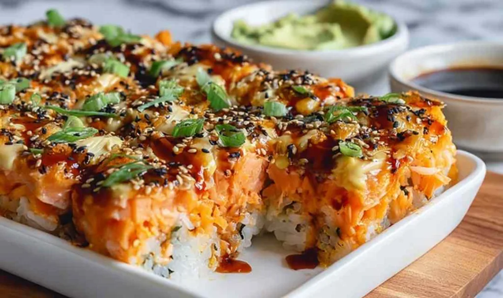 Spicy Salmon Sushi Bake