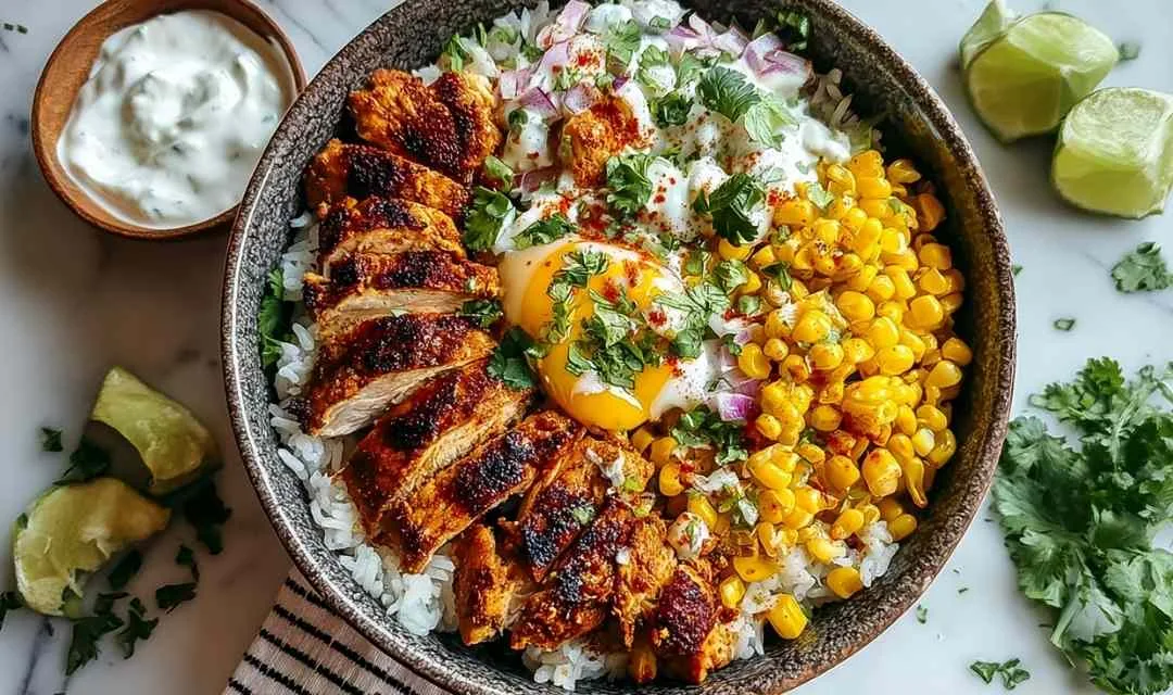 Street Corn Chicken Rice Bowl