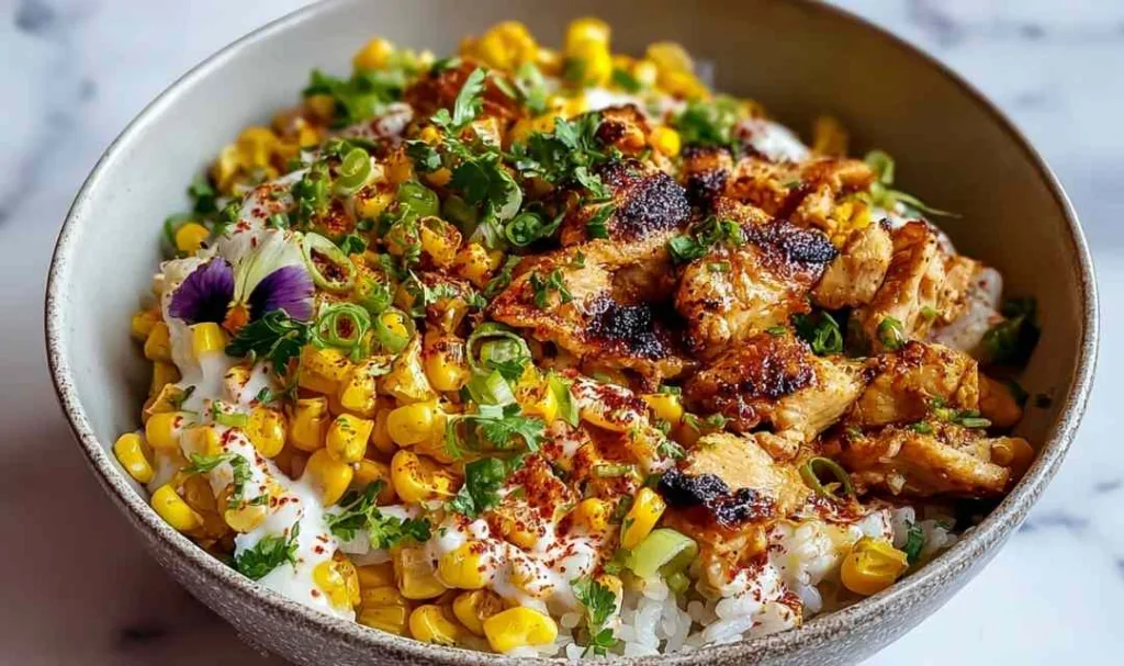 Street Corn Chicken Rice Bowl