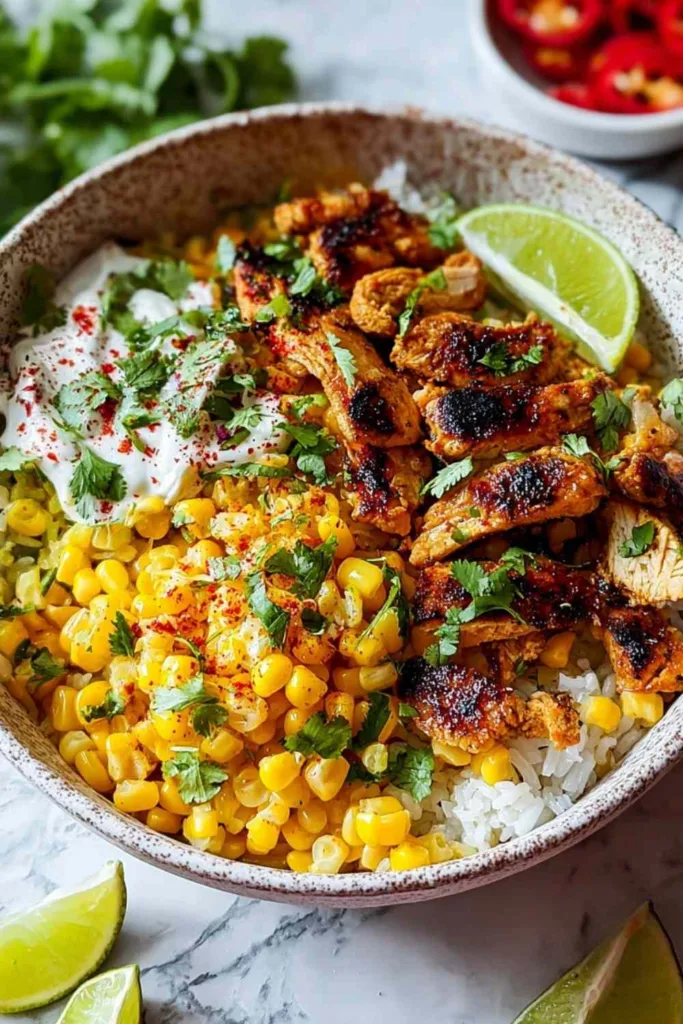 Street Corn Chicken Rice Bowl