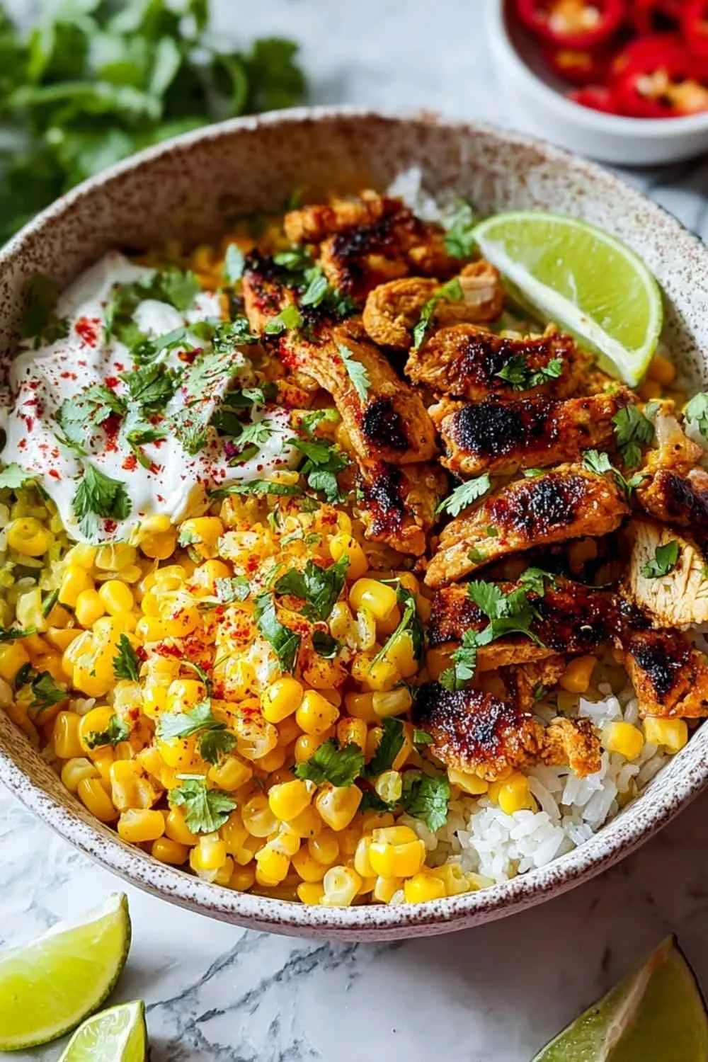 Street Corn Chicken Rice Bowl
