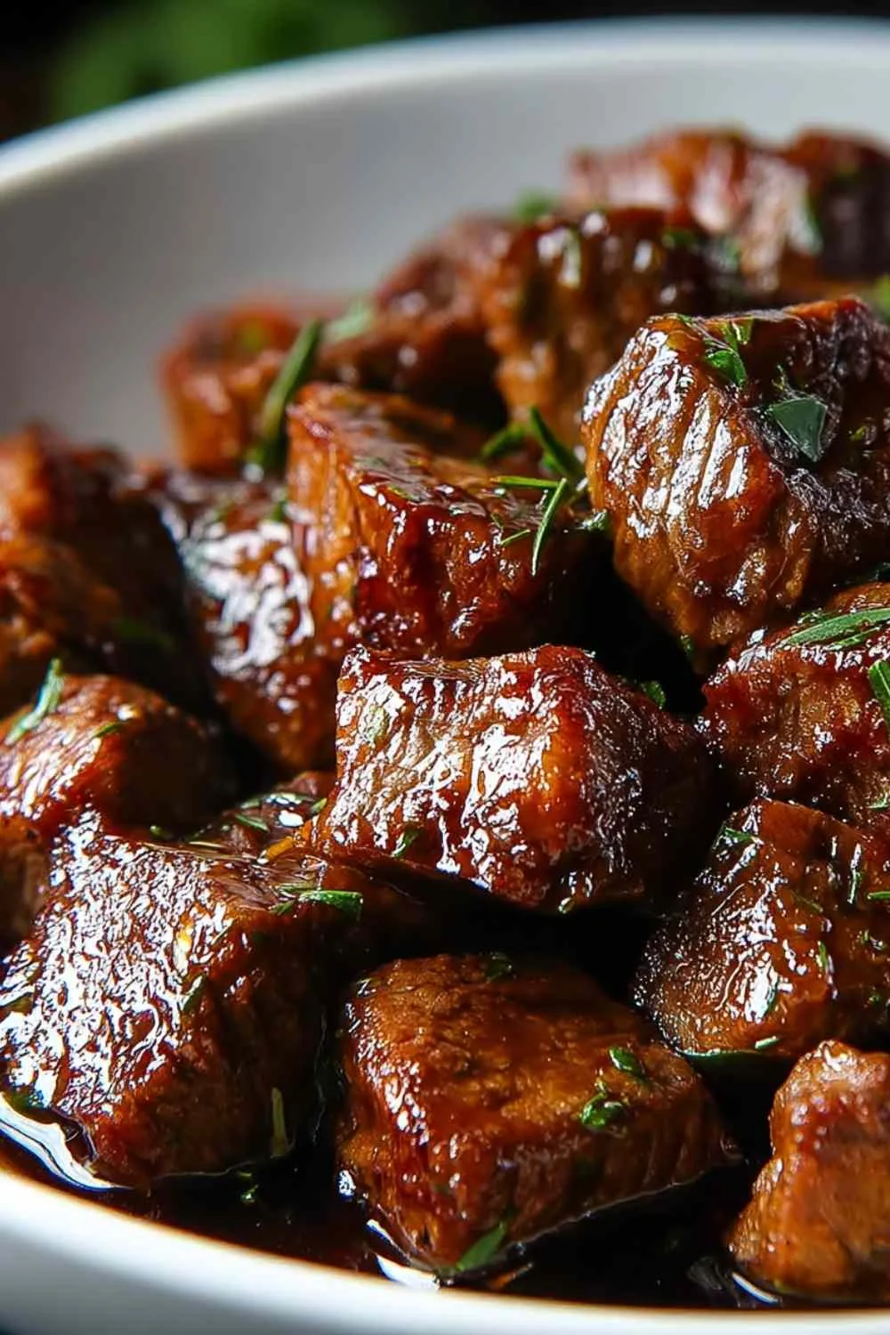 5-Ingredient Crockpot Steak Bites in rich gravy