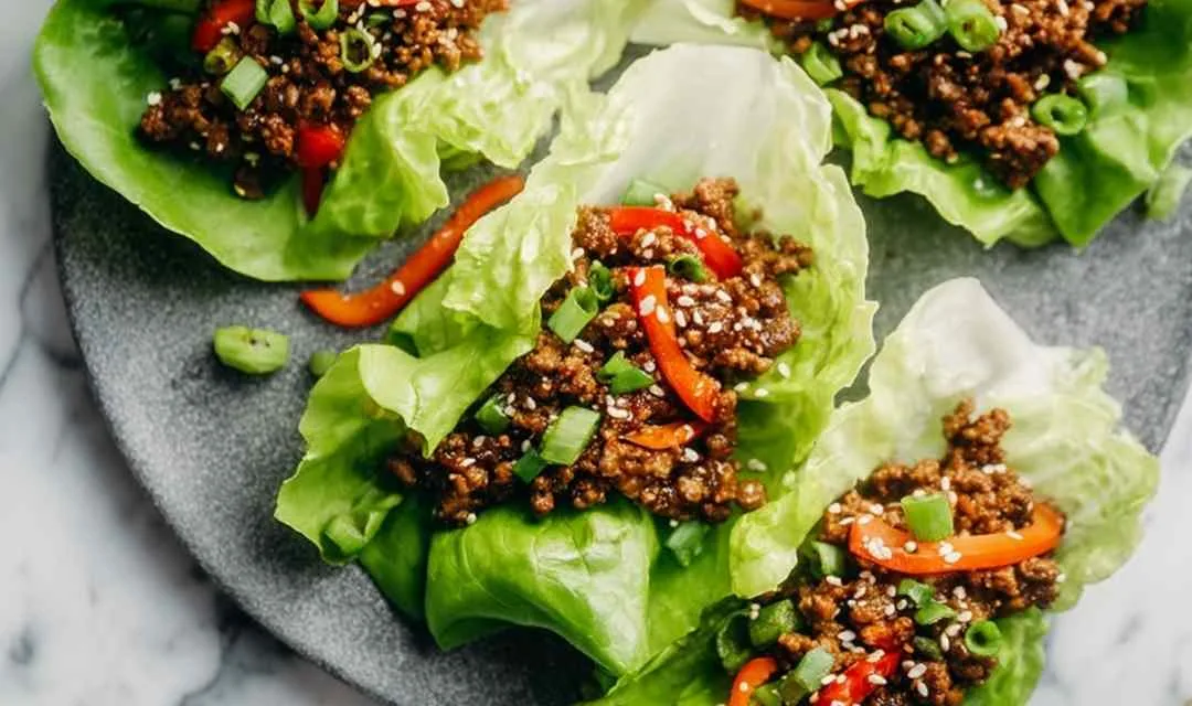 Asian Ground Beef Lettuce Wraps