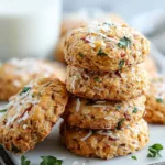 Mediterranean Breakfast Protein Biscuits arranged in freezer containers for meal prep