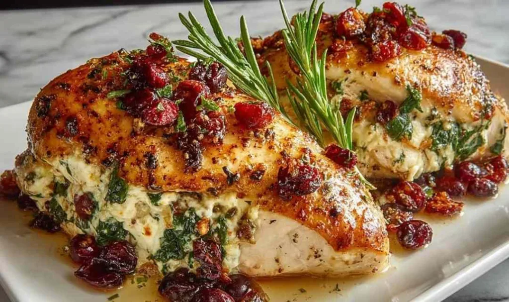 Cranberry Brie Stuffed Chicken