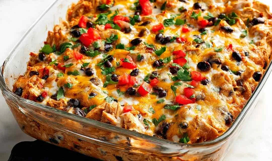Easy Chicken Burrito Casserole Recipe