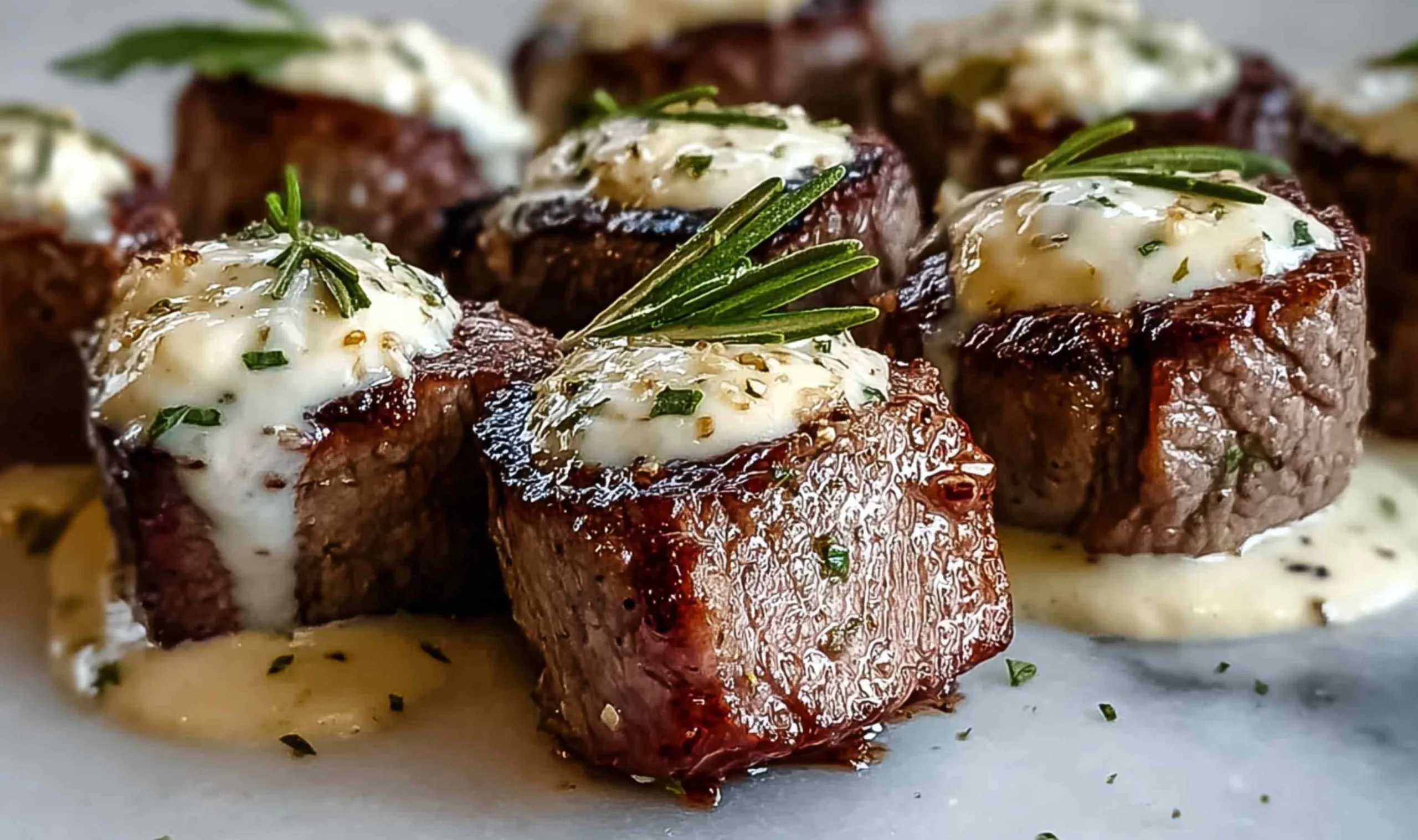Garlic Butter Steak Bites with Parmesan Cream Sauce