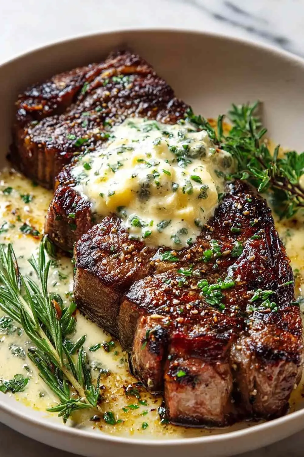 Garlic Butter Steak with Parmesan Cream Sauce