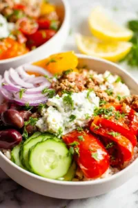 Easy creamy chicken pot pie orzo being served from skillet into bowl for family dinner