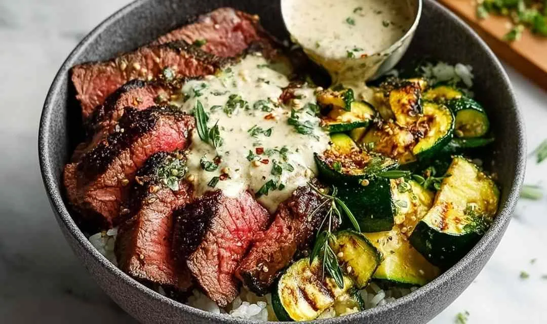 Grilled Steak Bowl with Creamy Sauce