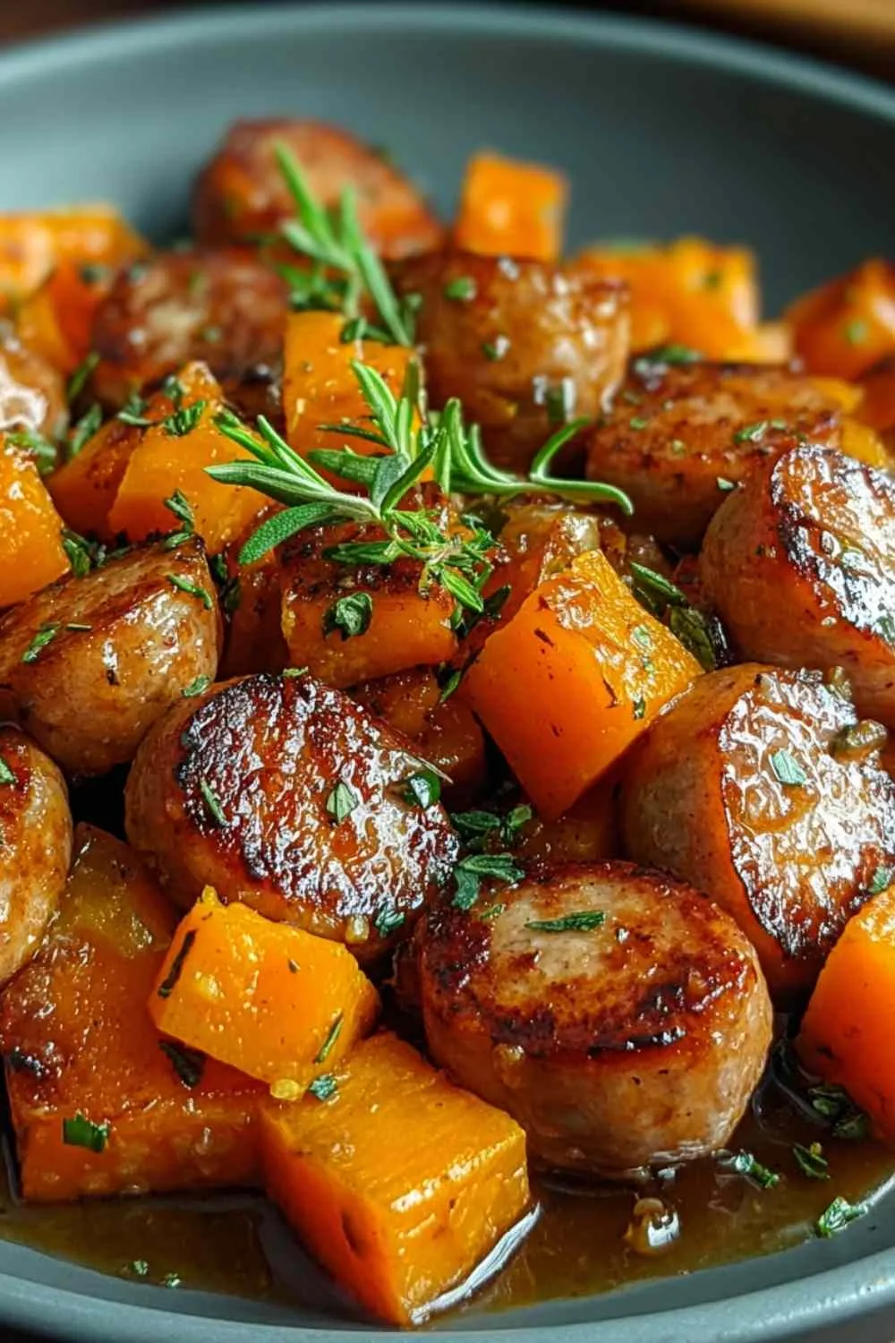 Sausage and Sweet Potatoes with Honey Garlic Sauce