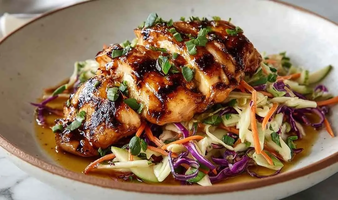 Sticky Apple Cider Chicken with Crisp Autumn Slaw