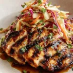 Sticky Apple Cider Chicken with Crisp Autumn Slaw