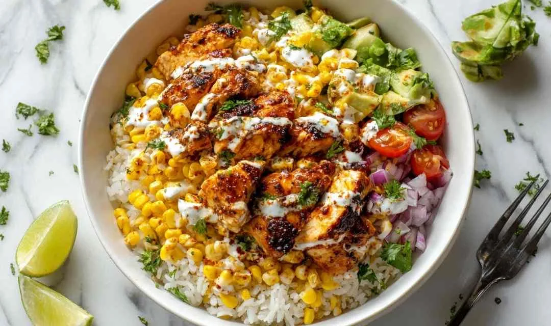 Street Corn Chicken Rice Bowl