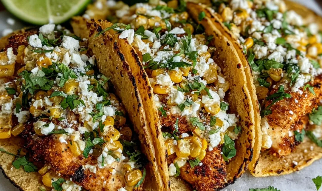 Fried Chicken Street Corn Tacos