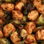 Air Fryer Sweet Chili Chicken Brussels Sprouts