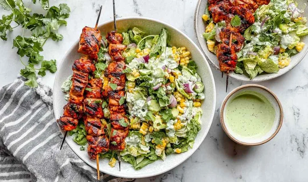 BBQ Chicken Skewer Salad Bowl