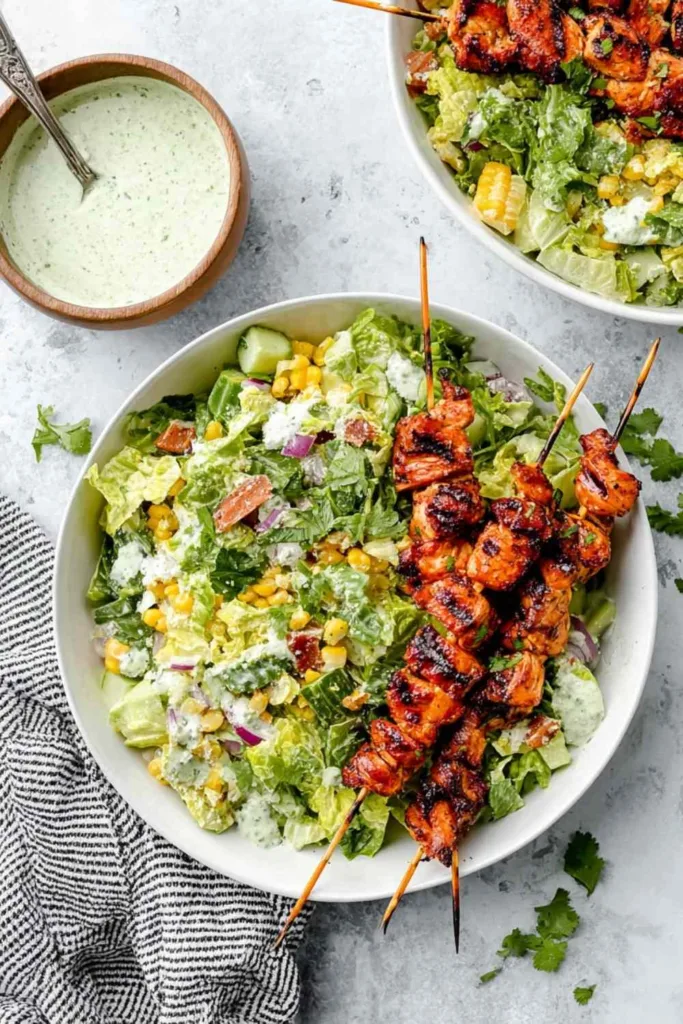 BBQ Chicken Skewer Salad Bowl