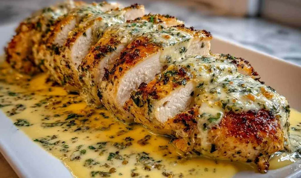 Baked Caesar Chicken with Creamy Parmesan Sauce