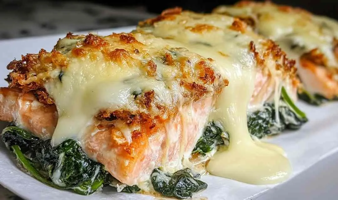 Baked Salmon with Spinach