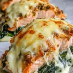Baked Salmon with Spinach
