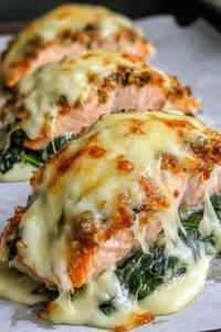 Baked Salmon with Spinach