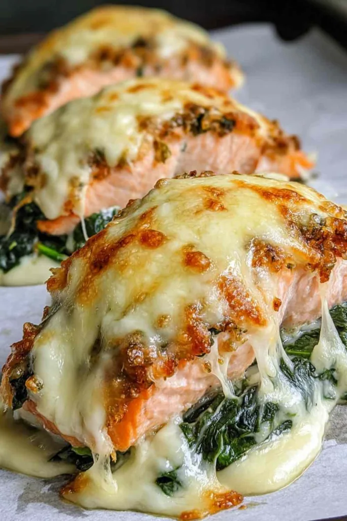 Baked Salmon with Spinach
