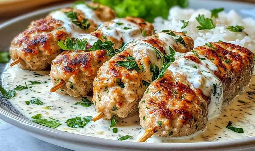 Chicken Kofta with Garlic Yogurt Sauce Recipe