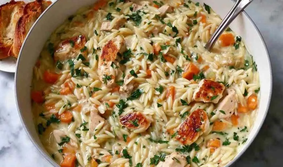 Creamy Chicken Pot Pie Orzo
