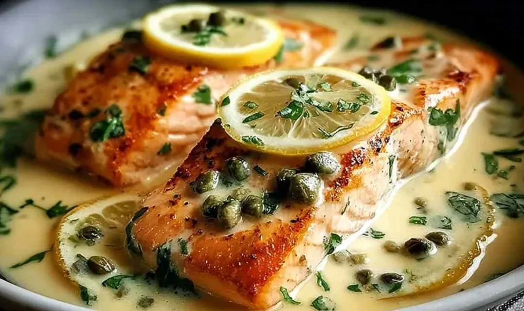 Creamy Lemon Salmon Piccata