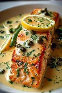 Creamy Lemon Salmon Piccata