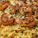 Creamy Parmesan Orzo with Shrimp