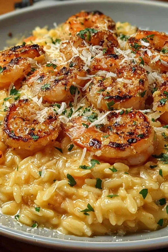 Creamy Parmesan Orzo with Shrimp