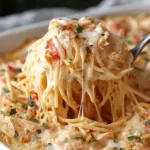 Creamy Rotel Chicken Spaghetti Casserole