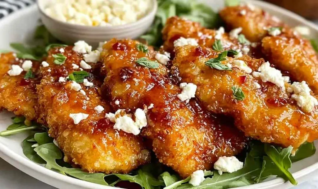Crispy Hot Honey Feta Chicken