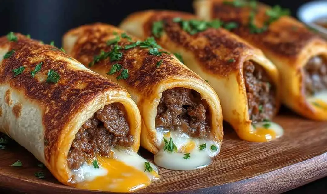 Easy Garlic Butter Beef Cheeseburger Rollups