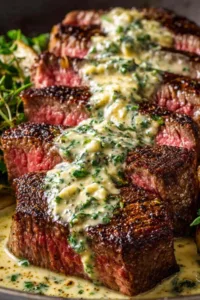 Garlic Butter Steak with Parmesan Cream Sauce