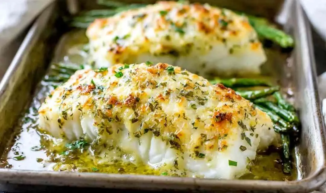 Garlic Parmesan Baked Halibut