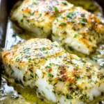 Garlic Parmesan Baked Halibut