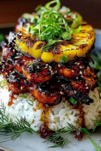 Hawaiian Huli Huli Chicken Stack