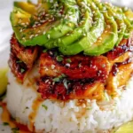 Honey Lime Chicken & Avocado Rice Stack
