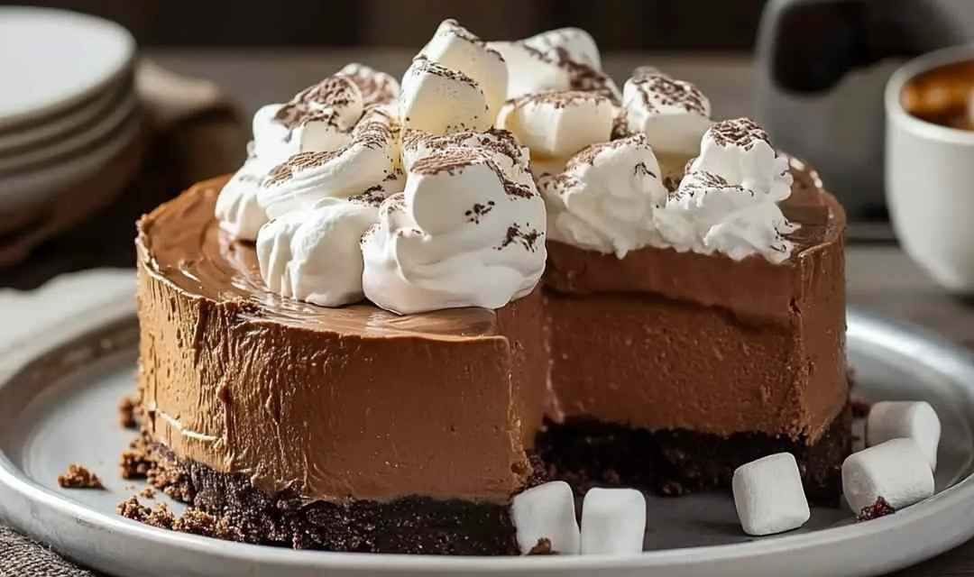 Hot Cocoa Cheesecake with Marshmallow Whipped Cream